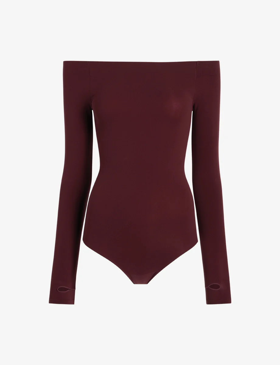 Ballet Off-Shoulder Bodysuit with Thumbholes - Image 8