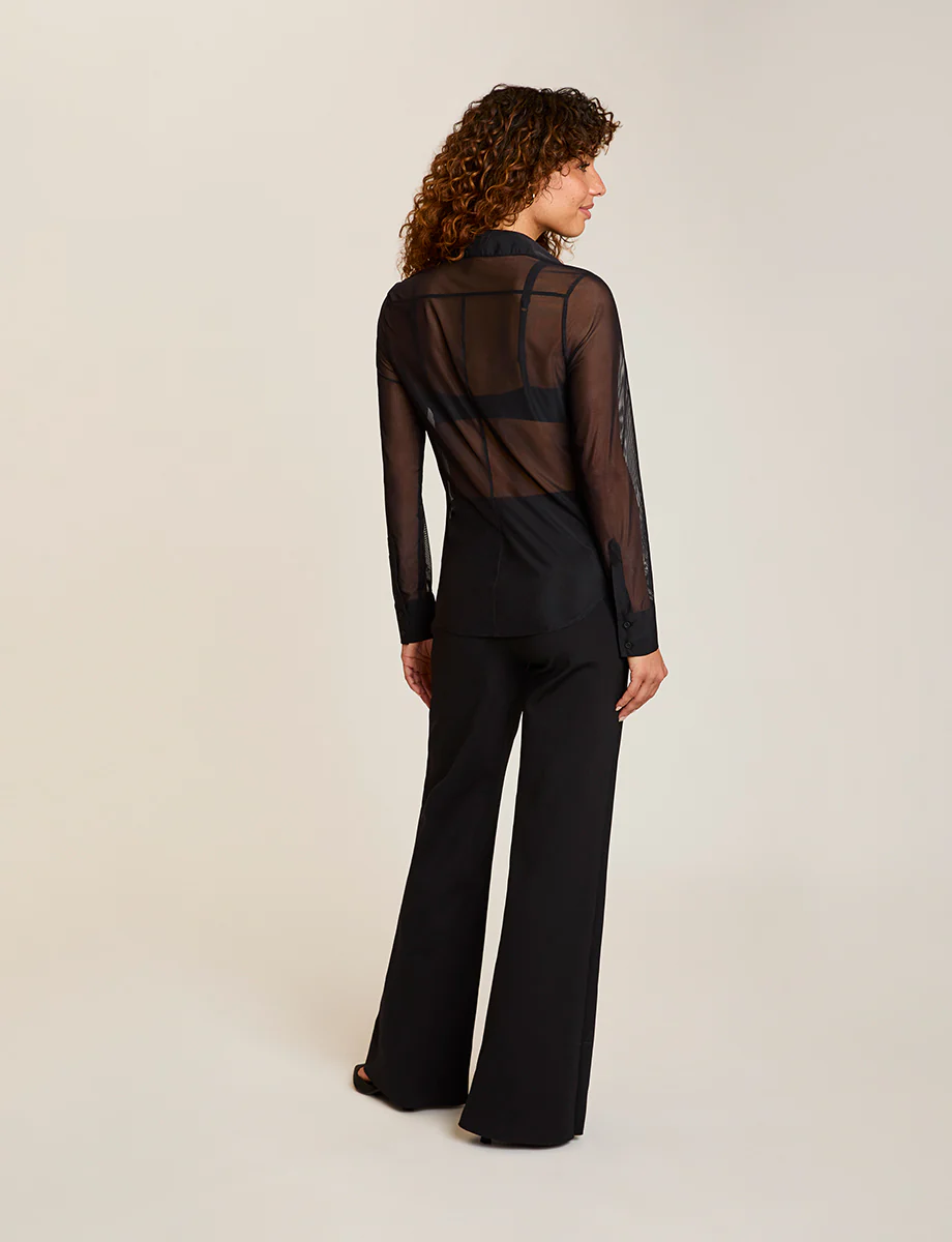 Chic Mesh Button Down Shirt - Image 6