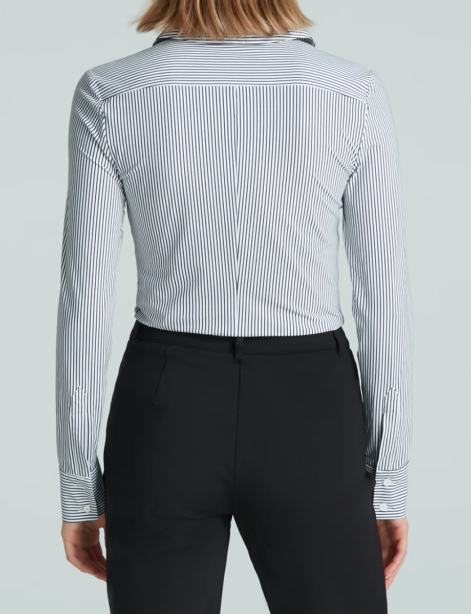 Classic Printed Button Down Bodysuit - Image 8