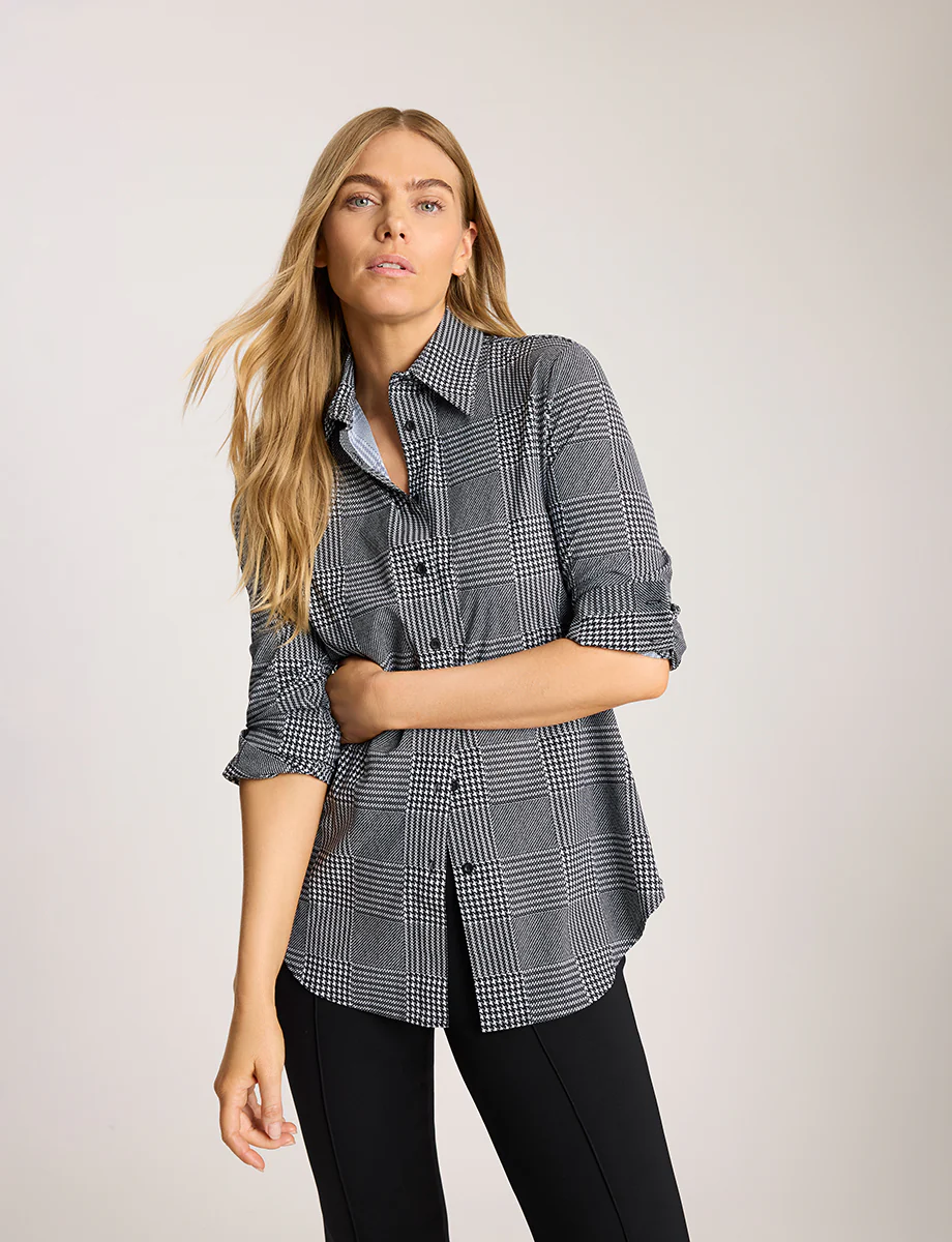Classic Printed Oversized Button Down Shirt - Image 17