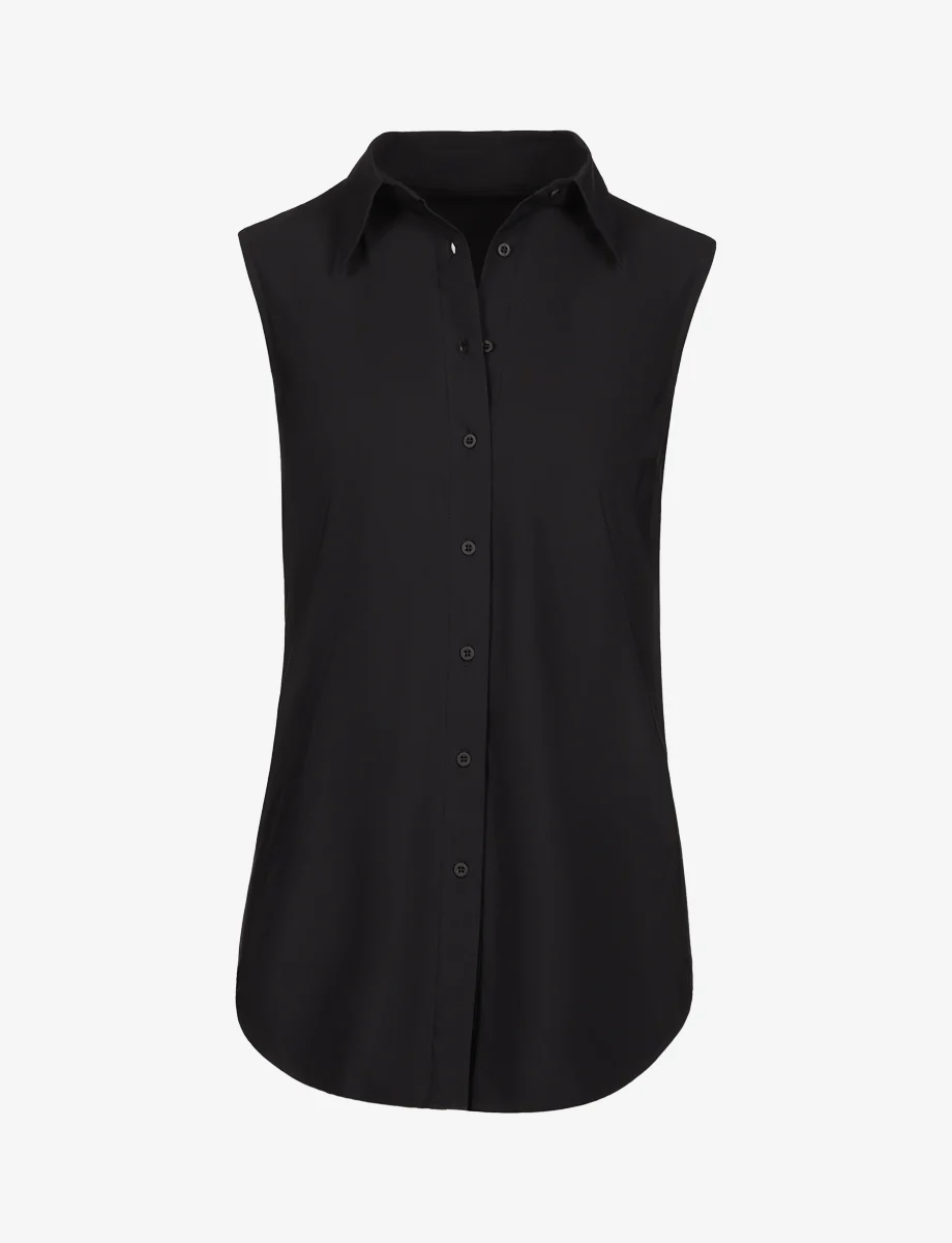 Classic Sleeveless Oversized Button Down Shirt - Image 10