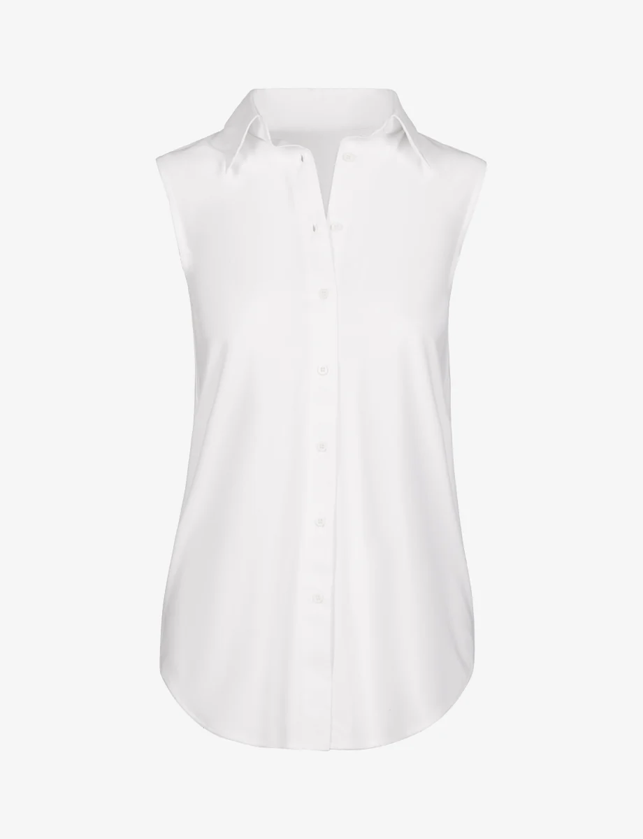 Classic Sleeveless Oversized Button Down Shirt - Image 5