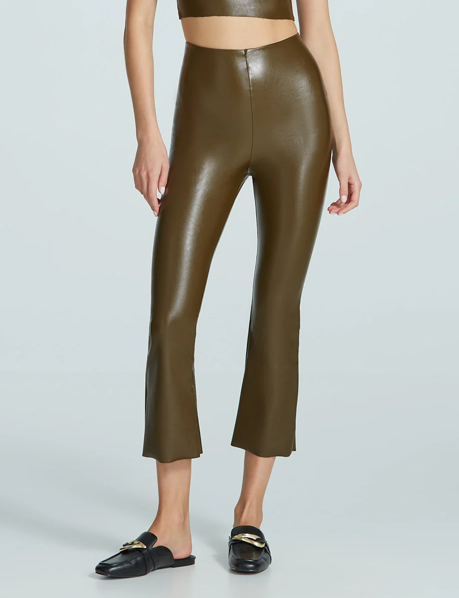 Faux Leather Crop Flare - Image 4