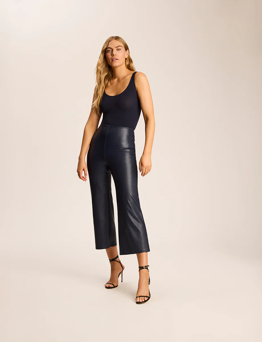 Faux Leather Cropped Wide Leg Pant - Image 10