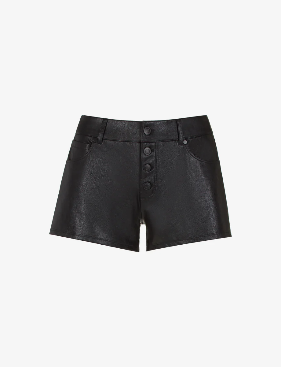 Faux Leather Five-Pocket Short - Image 5