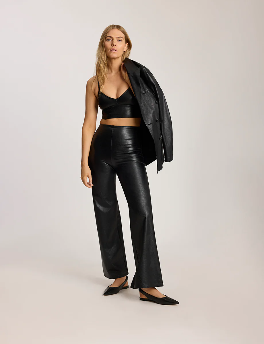 Faux Leather Longline Bralette - Image 4