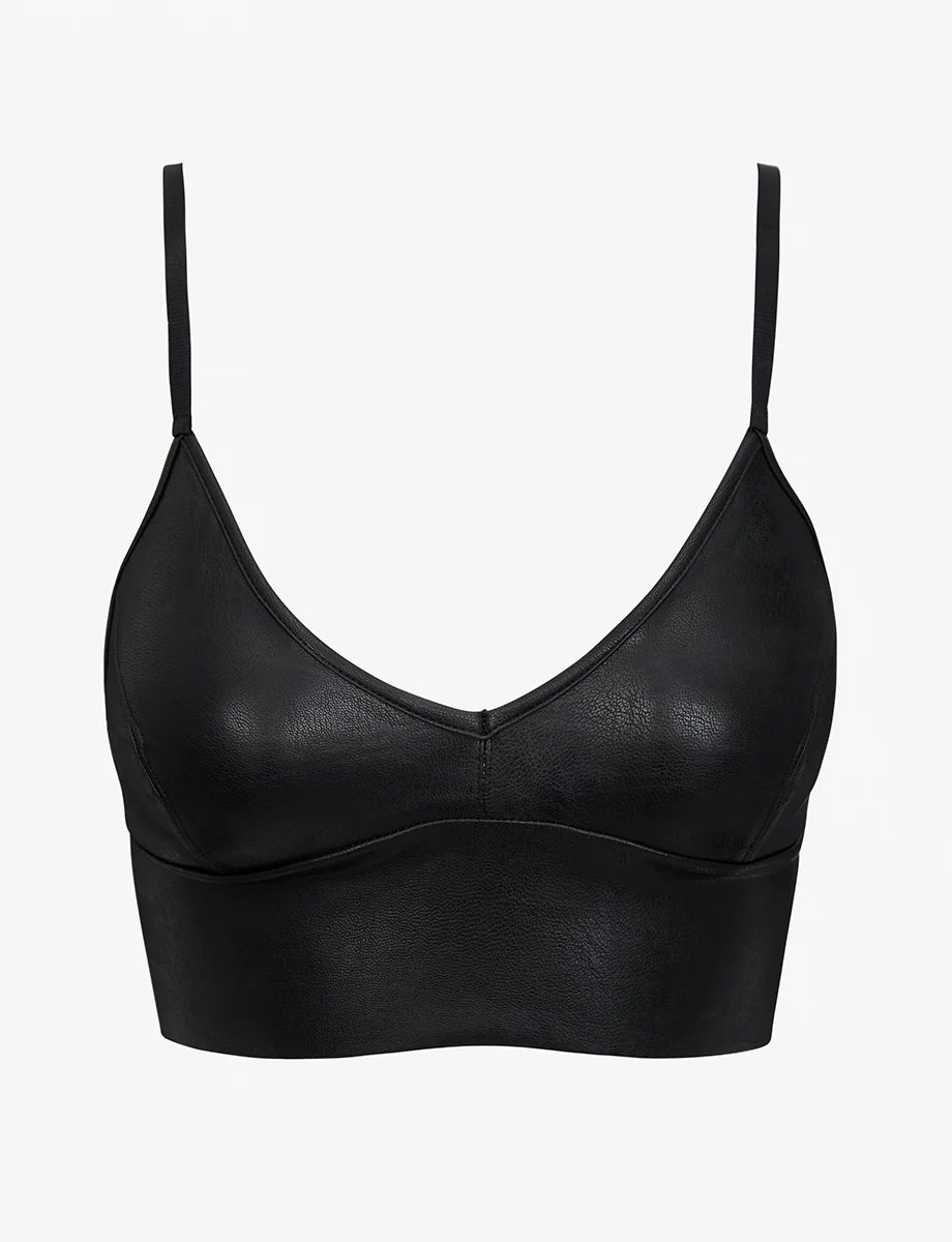 Faux Leather Longline Bralette - Image 5