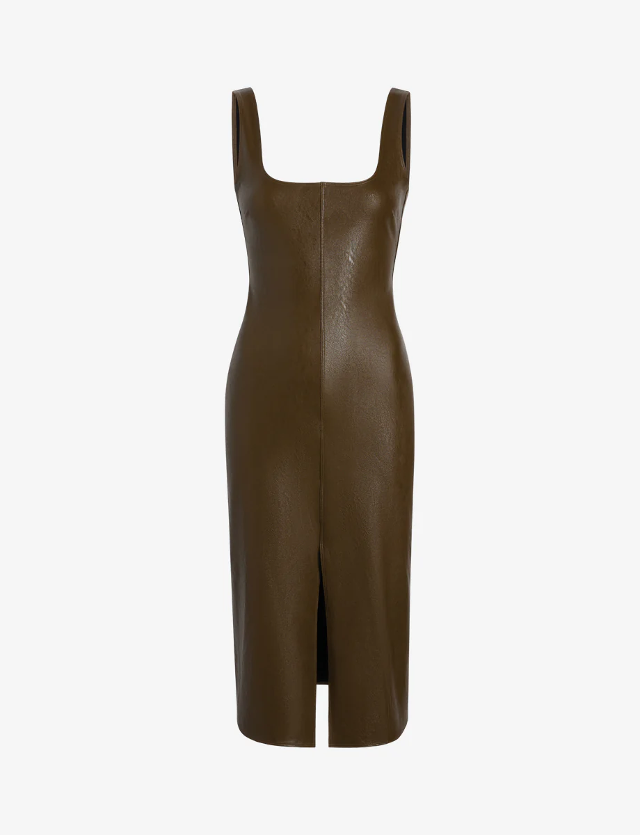 Faux Leather Midi Tank Dress - Image 13