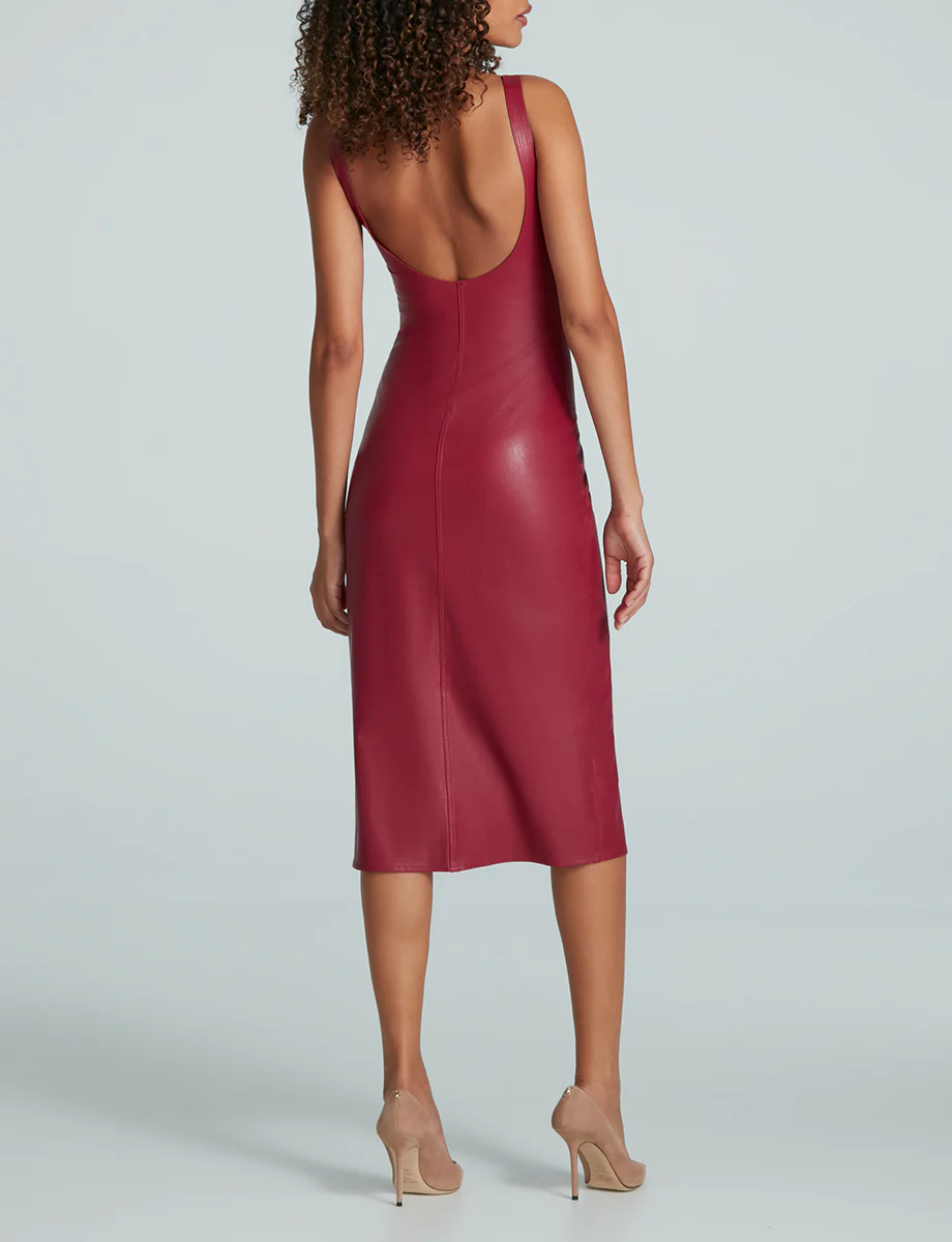 Faux Leather Midi Tank Dress - Image 15