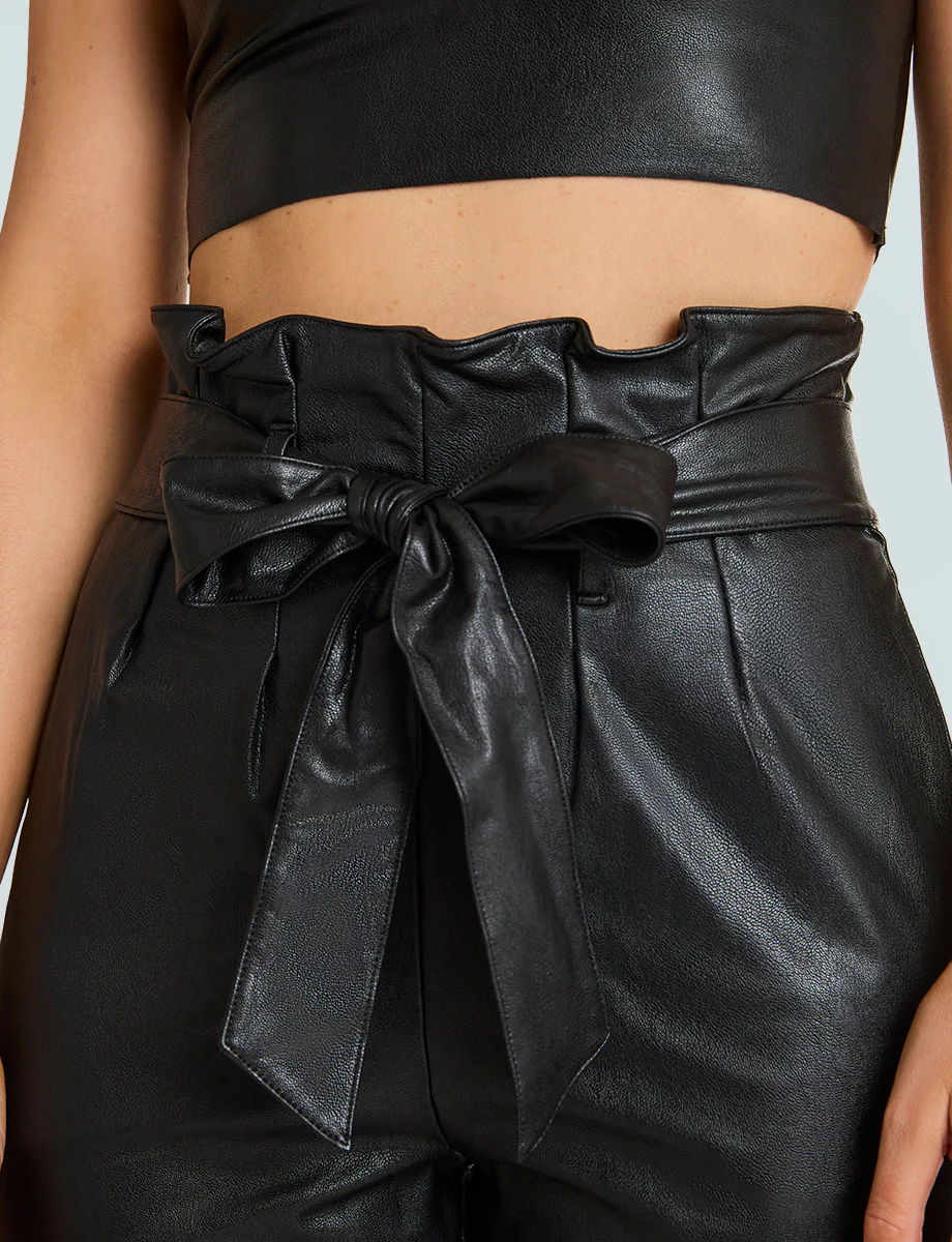 Faux Leather Paperbag Pants - Image 3