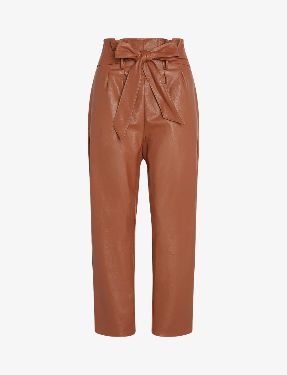 Faux Leather Paperbag Pants - Image 4