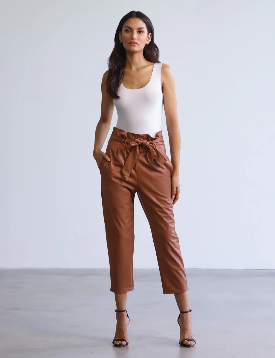 Faux Leather Paperbag Pants - Image 5