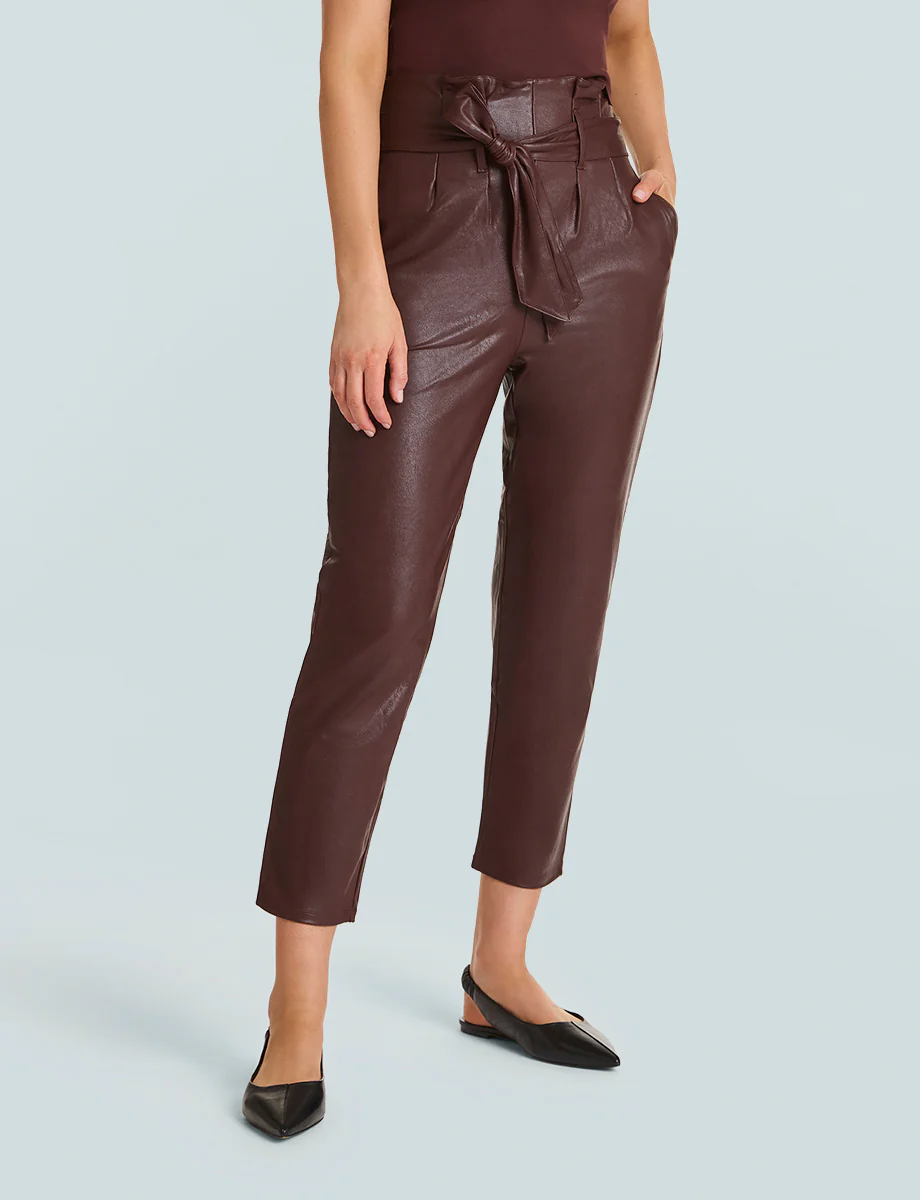 Faux Leather Paperbag Pants - Image 8