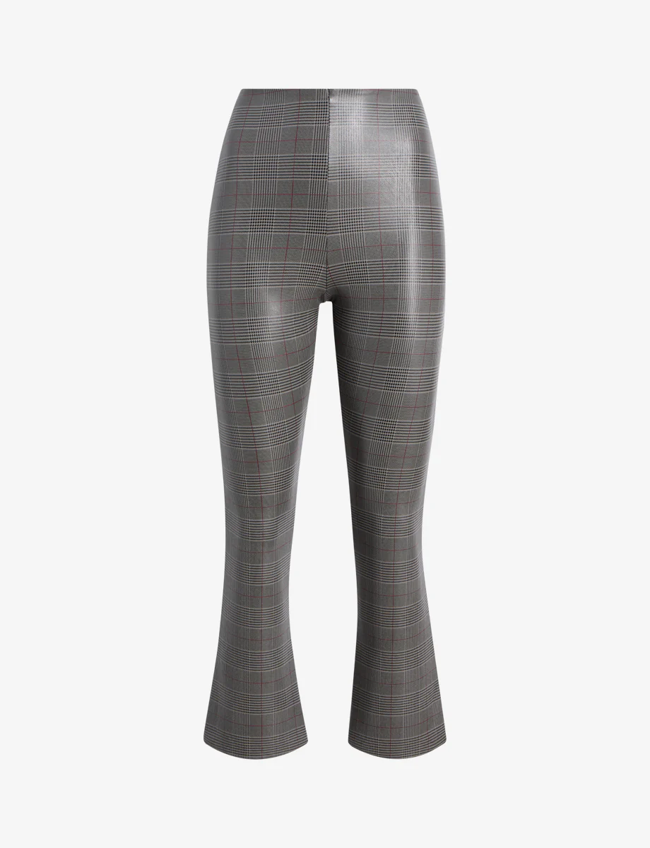 Faux Leather Print Cropped Flare - Image 5