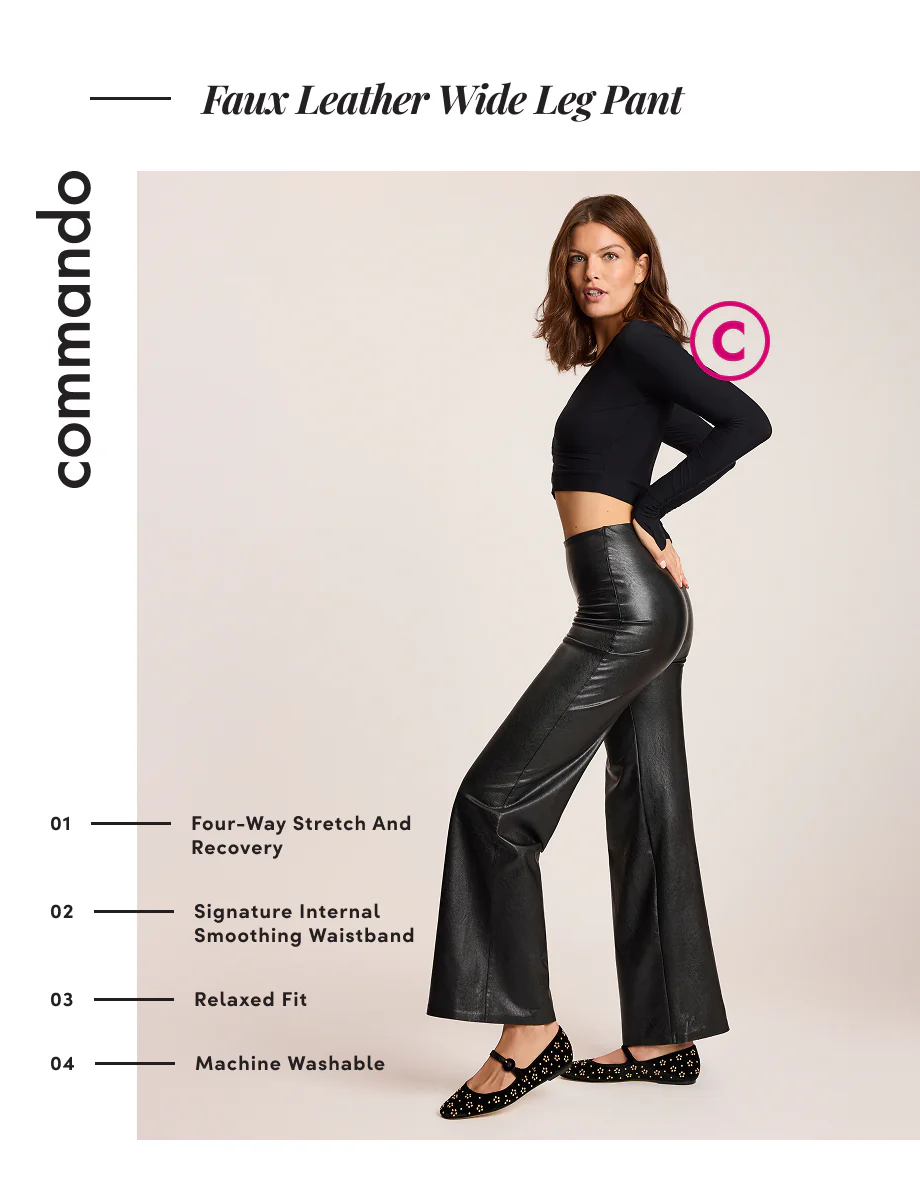 Faux Leather Wide Leg Pant - Image 34