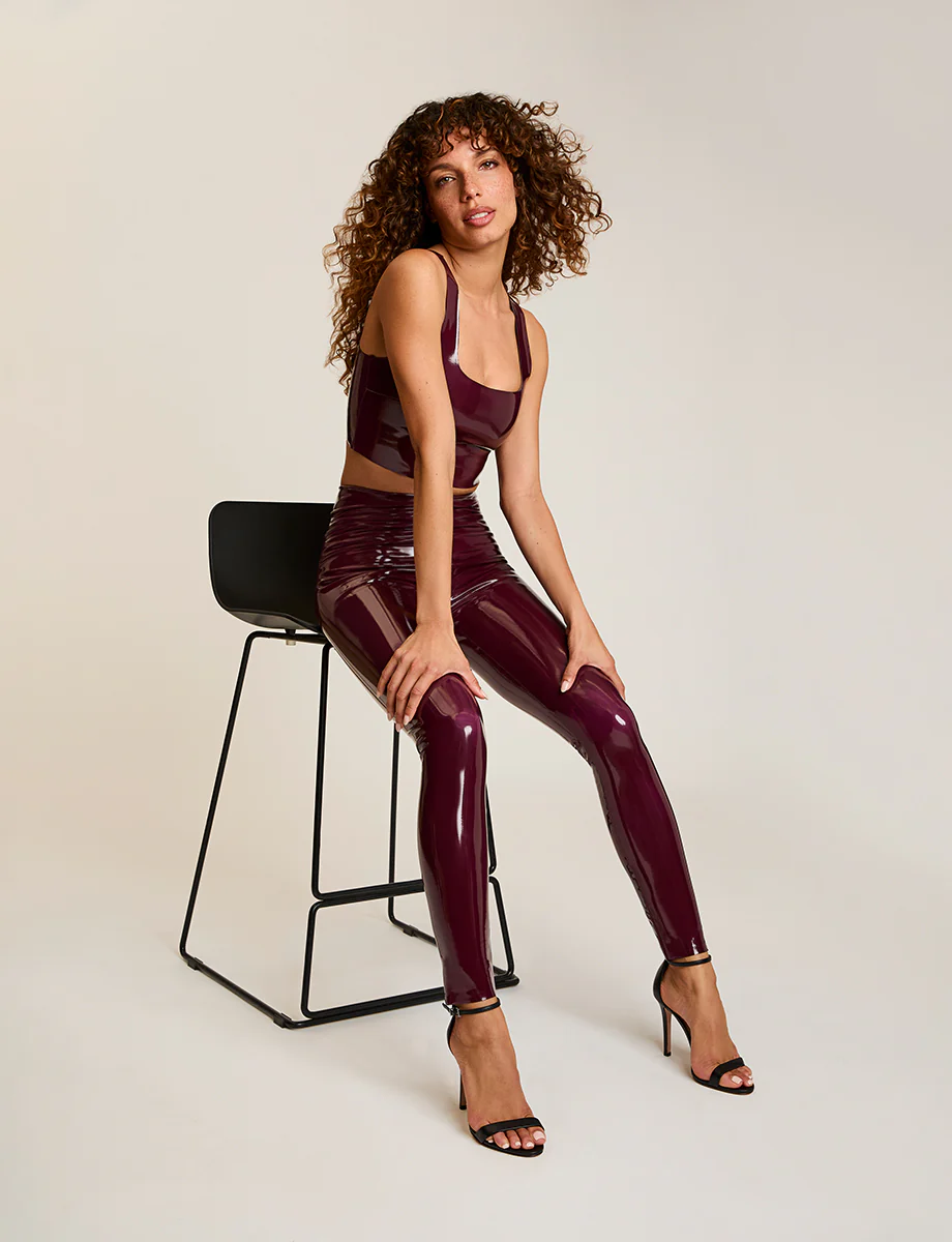 Faux Patent Leather Crop Top - Image 11