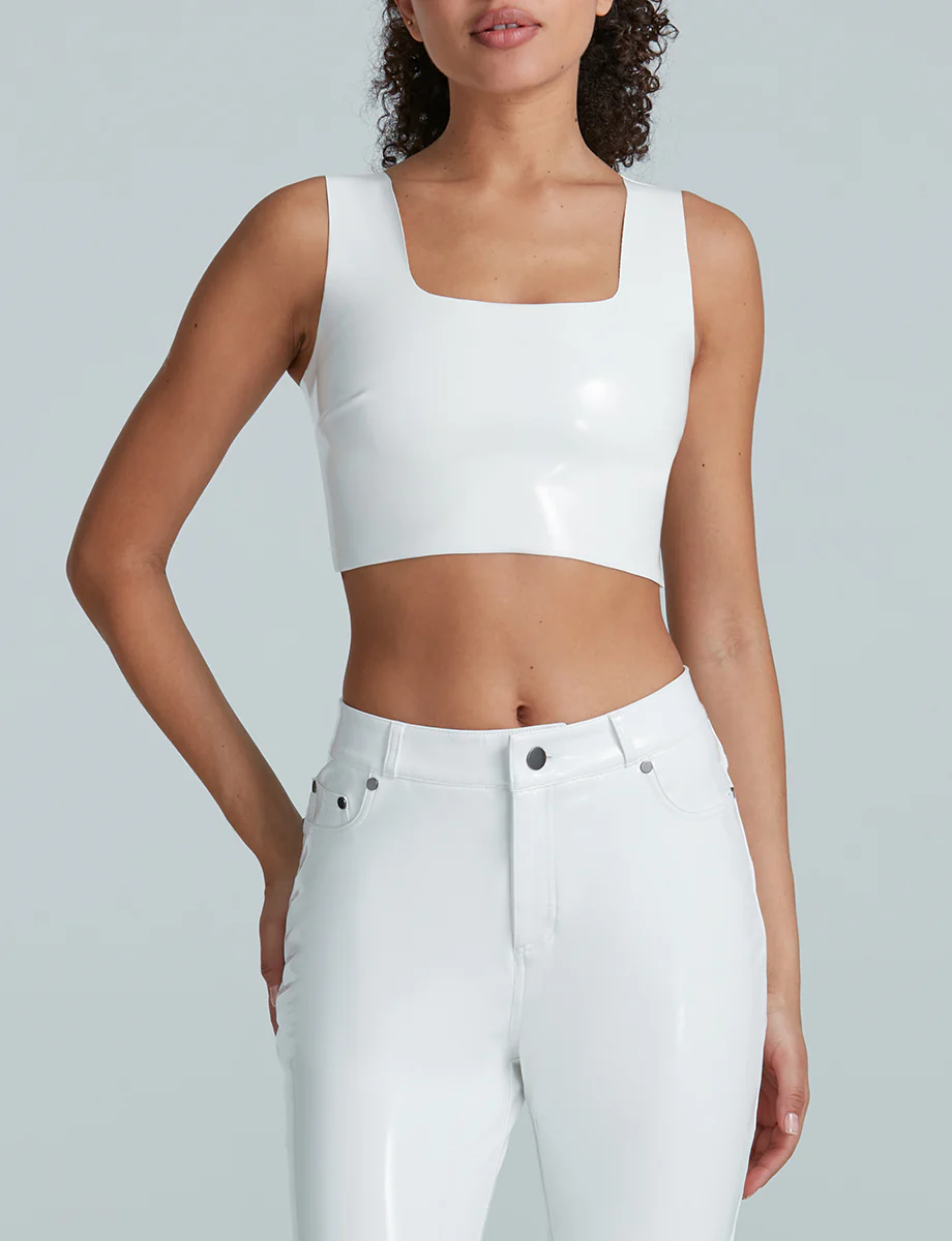 Faux Patent Leather Crop Top - Image 6