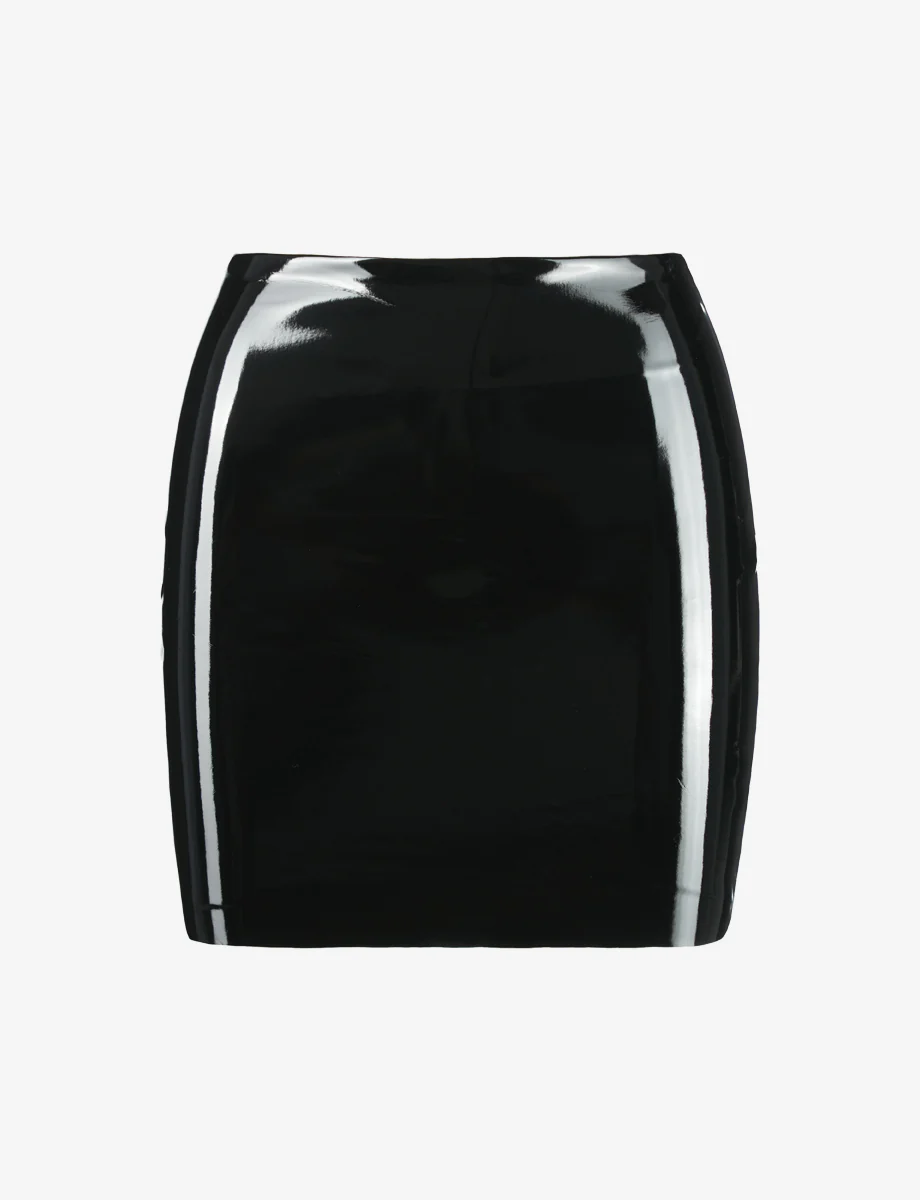 Faux Patent Leather Micro-Mini Skirt - Image 4
