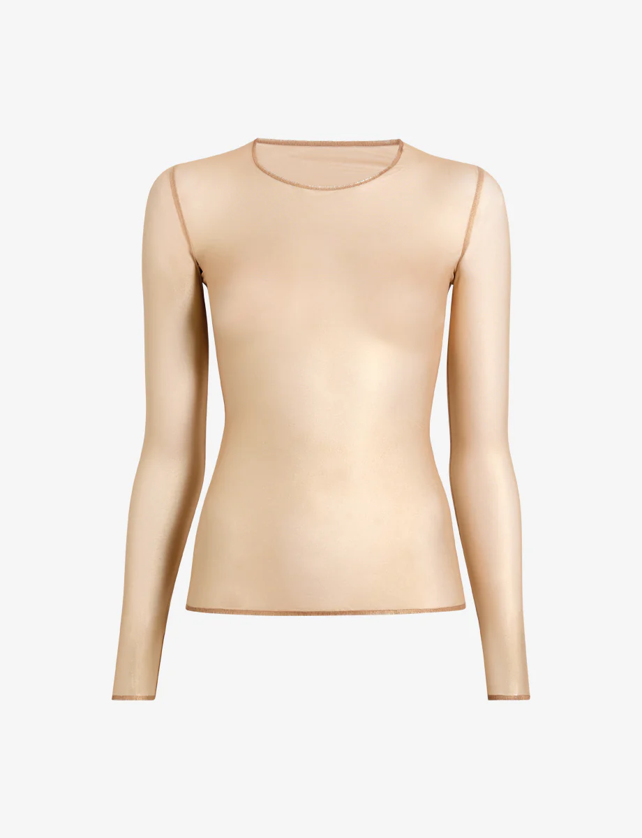 Gilded Chic Mesh Long Sleeve Top - Image 5