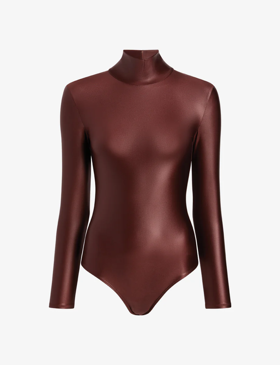 Matte Metallic Turtleneck Bodysuit - Image 6