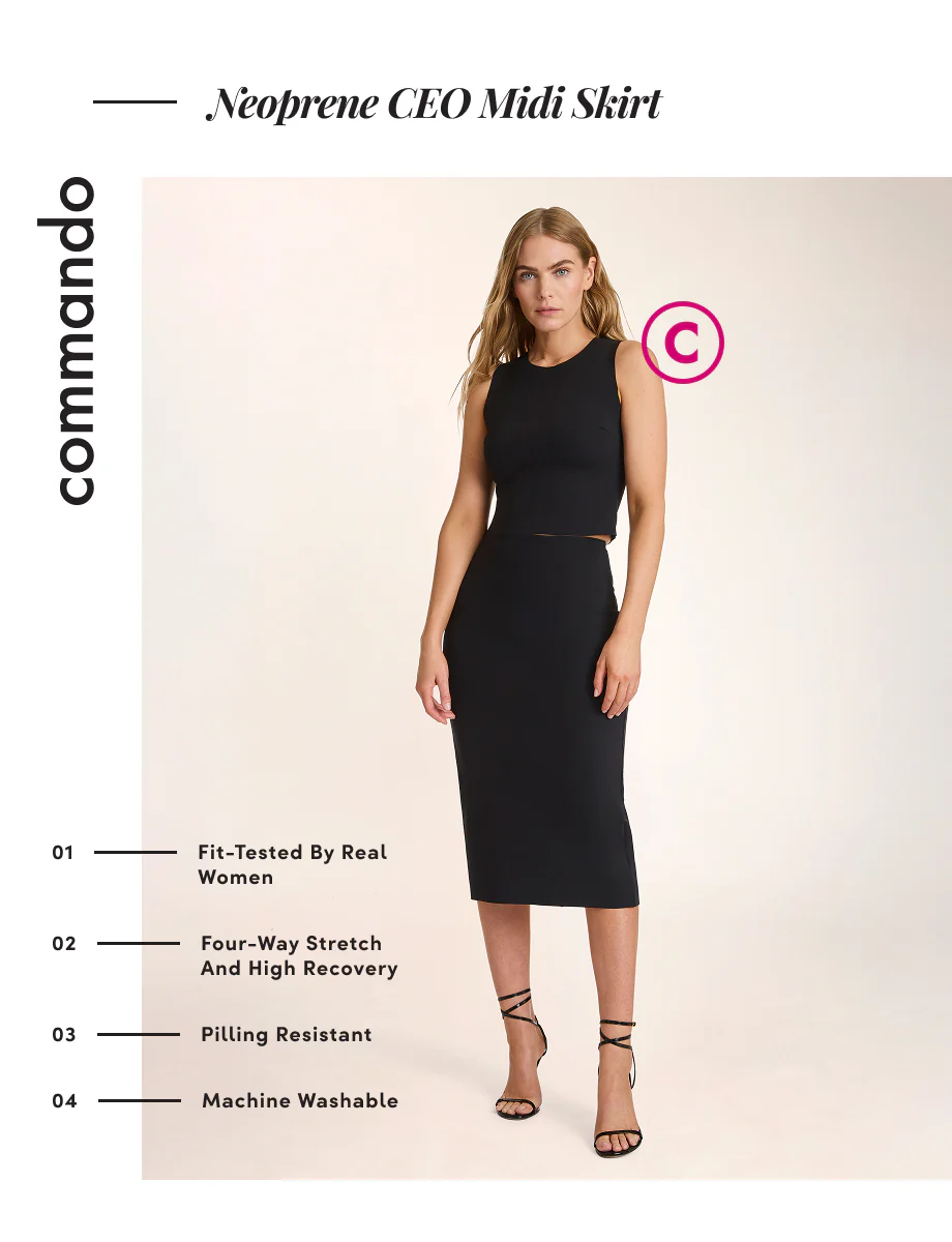 Neoprene CEO Midi Skirt - Image 12