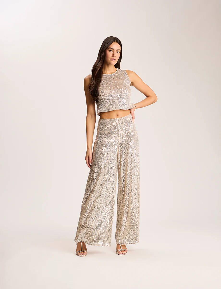 Sequin Mesh Muscle Crop Top - Image 4
